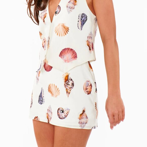 NWOT Show Me Your Mumu All Night Linen Sea Shell Skort ! - Picture 4 of 4